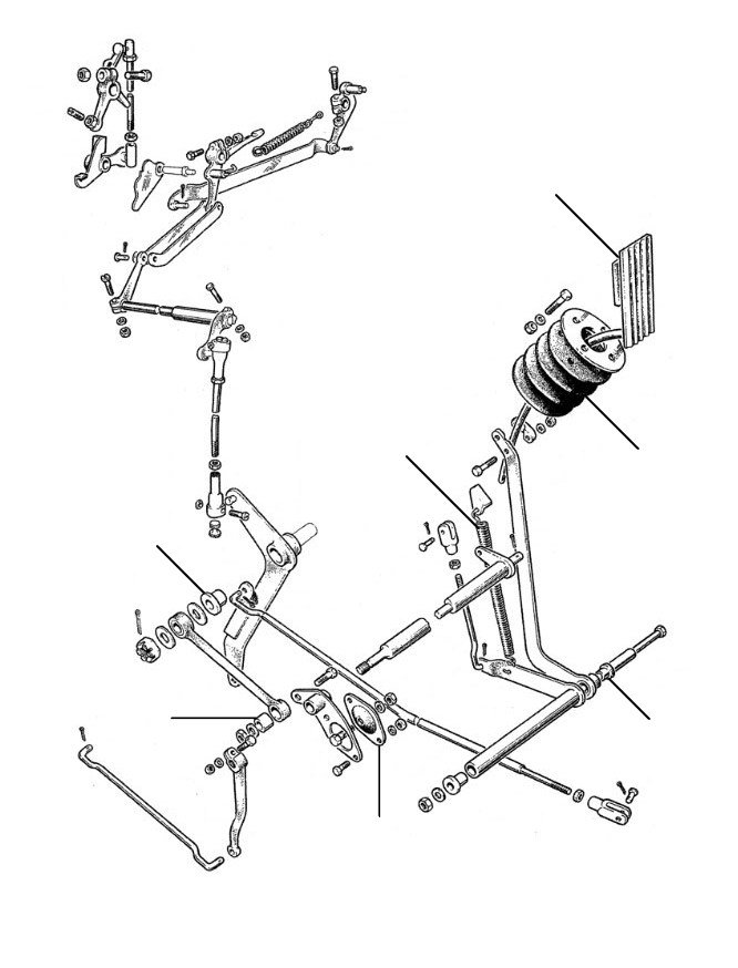 Throttle pedal linkage RHD silver cloud II-III and Bentley S2-3 1955 - Silver Cloud II & III and Bentley S2 & S3