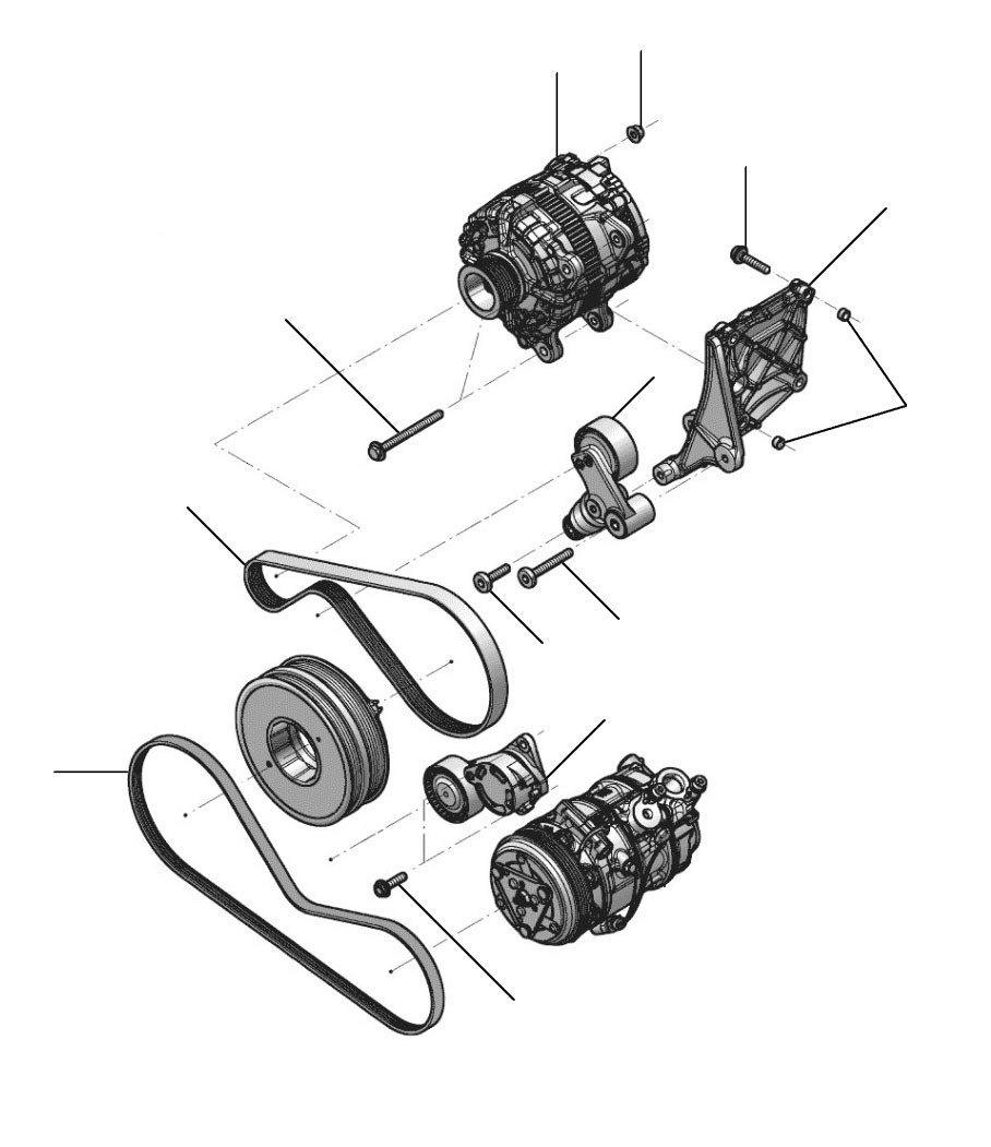 Tensioners, belts & pulleys 2012-2017 V8 - 2018 till 2024