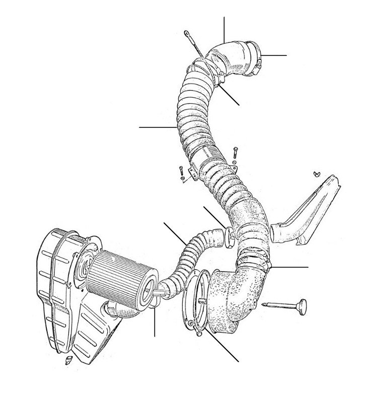 air hose shadow 6004-8741 // 1965-1980 - VIN 06004 till 08741
