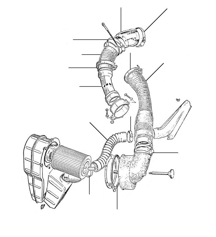 air hose shadow 8742-14542 // 1965-1980 - VIN 08742 till 14542