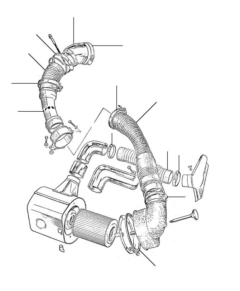 air hose shadow 14542-22117 // 1965-1980 - VIN 14543 till 22117