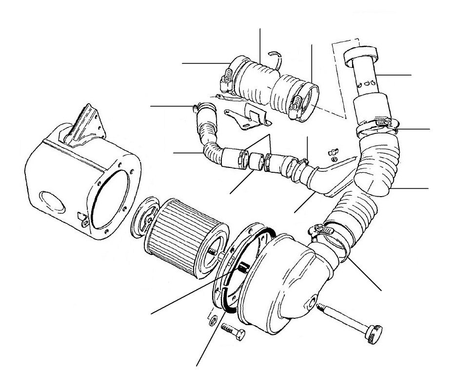 air hose shadow 30001 till 41601 // 1965-1980 - VIN 30001 till 41601 (SU Carburetter)