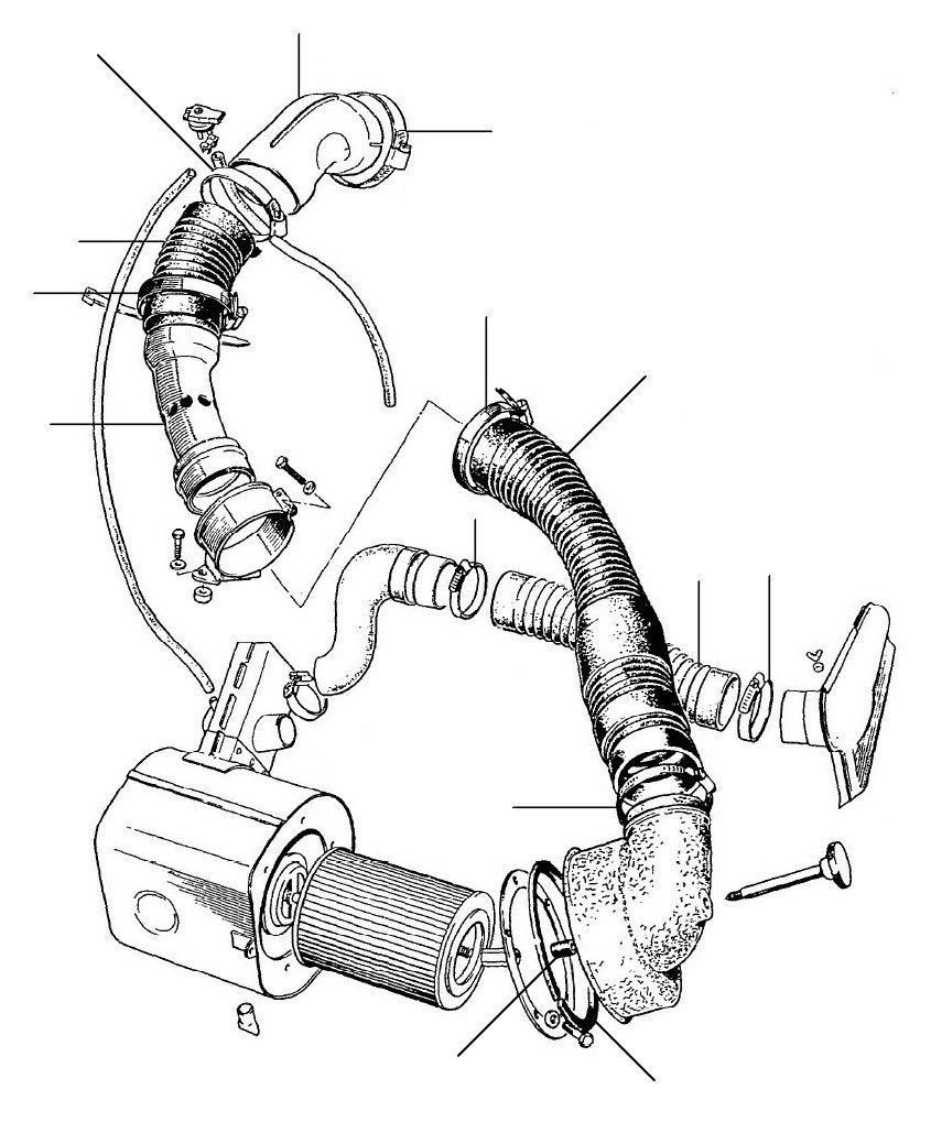 air hose shadow 17629-20754 USA // 1965-1980 - VIN 17629 till 20754 (USA)