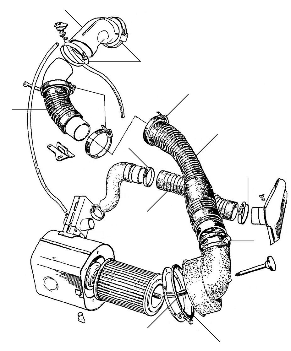 air hose shadow 20755-26709 USA // 1965-1980 - VIN 20628 till 26696 (USA)