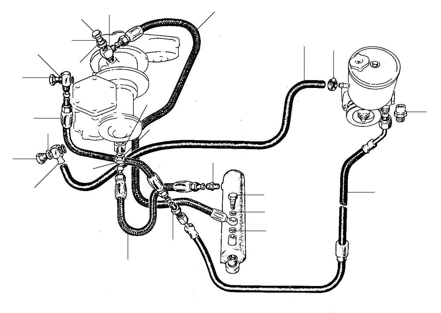 Steering hose LHD silver cloud III & S3 (late with banjo port) - S/Cloud III (Late with banjo port at ram)