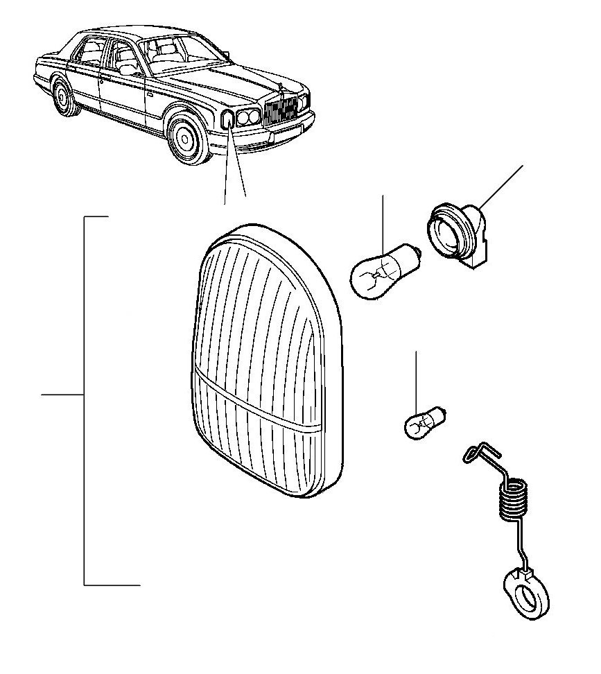 Front indicator 1998-1999 Bentley 01001-03050/ Rolls 01002-03051 - VIN 01002 till 03051