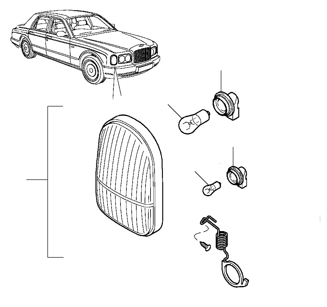 Front indicator 1998-1999 Bentley 04001-99999/ Rolls 04006-99999 - VIN 04001 till 99999