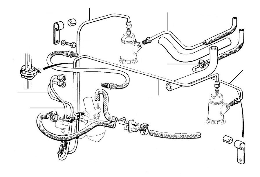 Brake pipes silver spur 20004 till 27595 - VIN 20003 till 27612