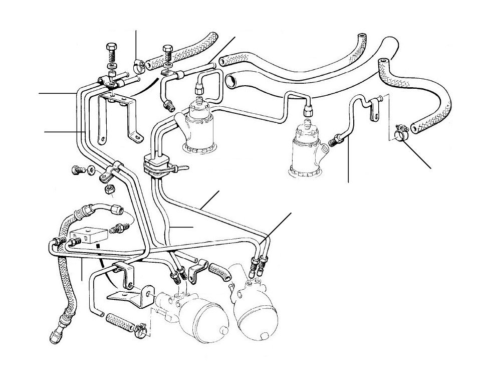 Brake pipes Turbo R 13875 - 16570 - VIN 13875 till 16570