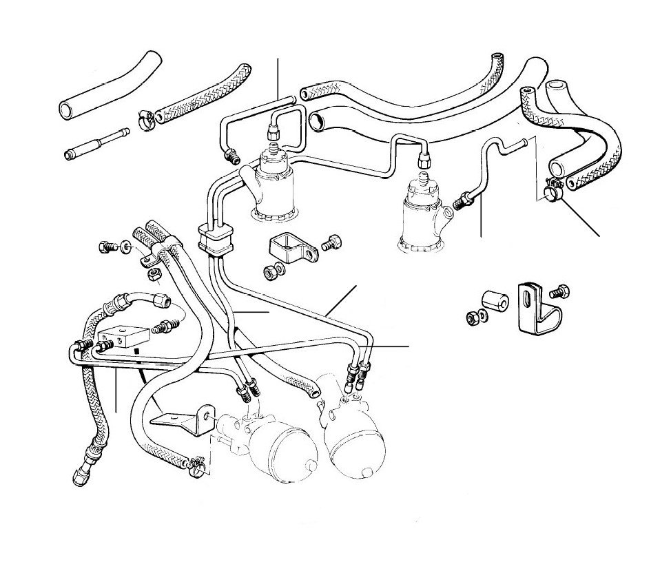 Brake pipes Turbo R 20001-27659 - VIN 20001 till 27597