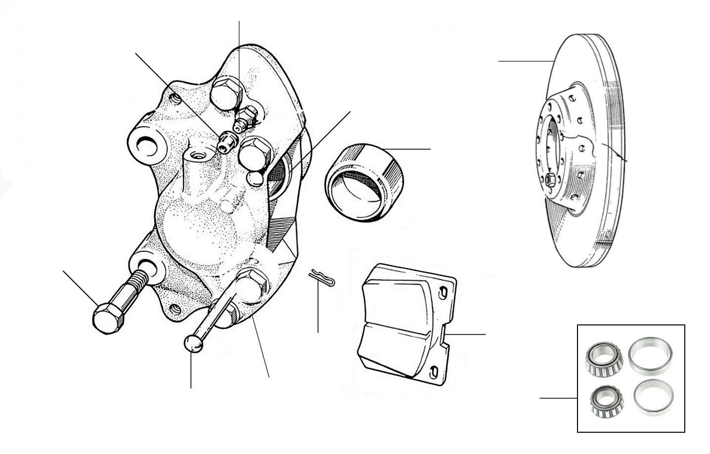 30410 Caliper front - VIN 01001 till 15923 (solid brake discs)