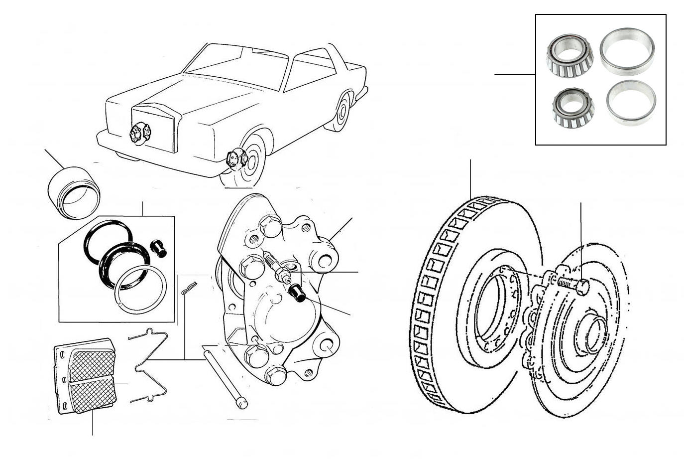 30412 Front Brakes (Discs, Pads, Calipers) - VIN 15924 till 42000 (ventilated brake discs)