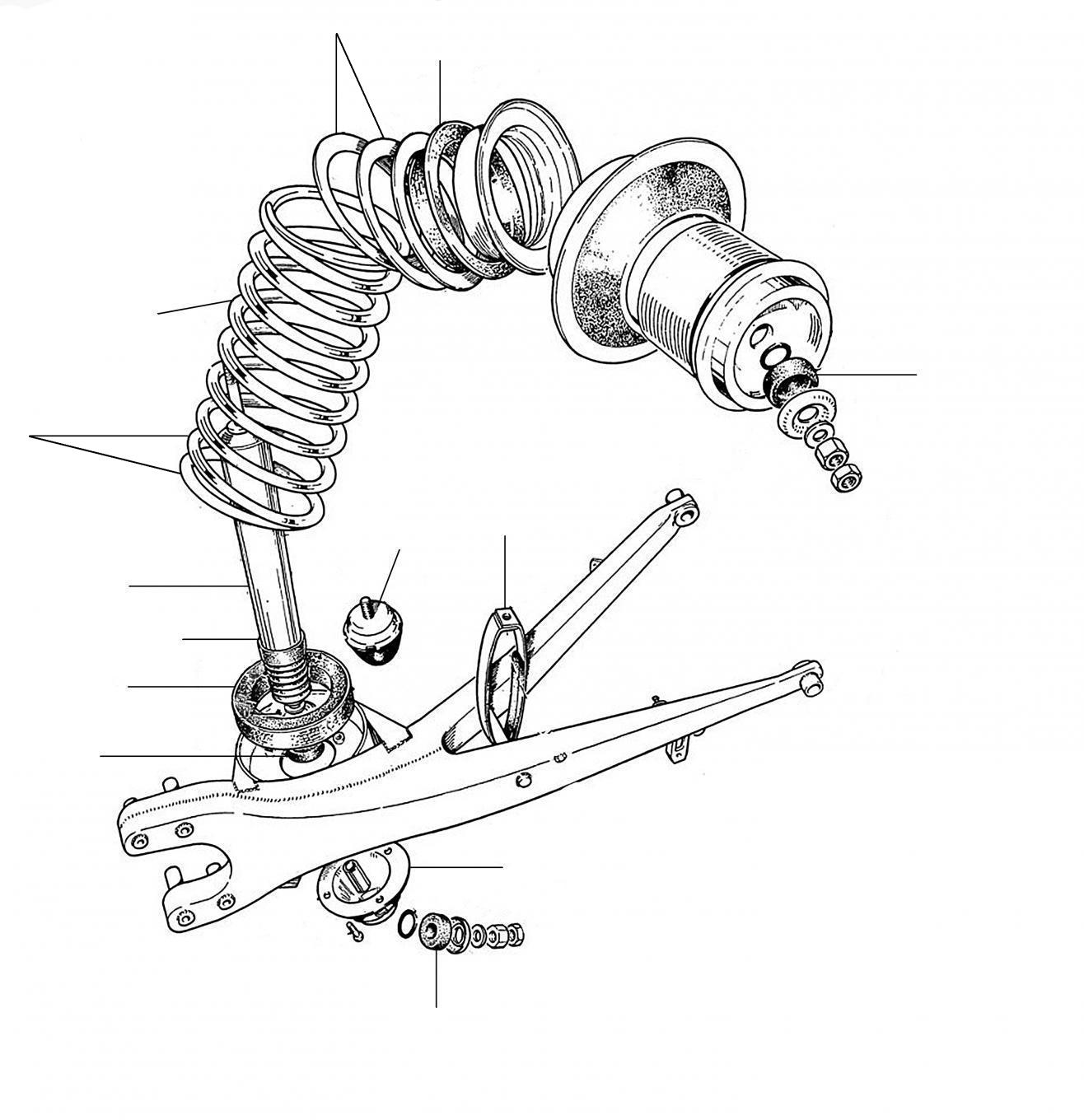 31260 Rear Shock Absorbers & Springs Chassis number all - VIN 01001 till 16213