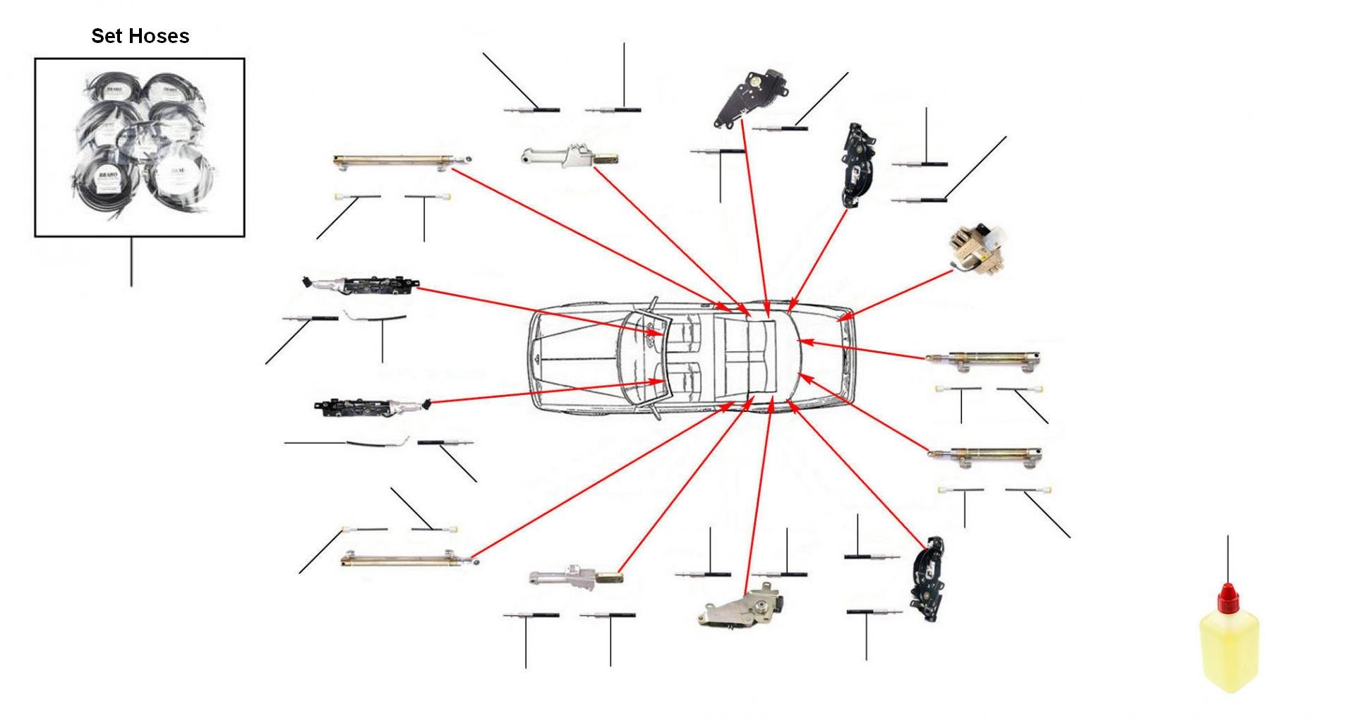 Roof hydraulics 1998-2010 hoses - Hoses