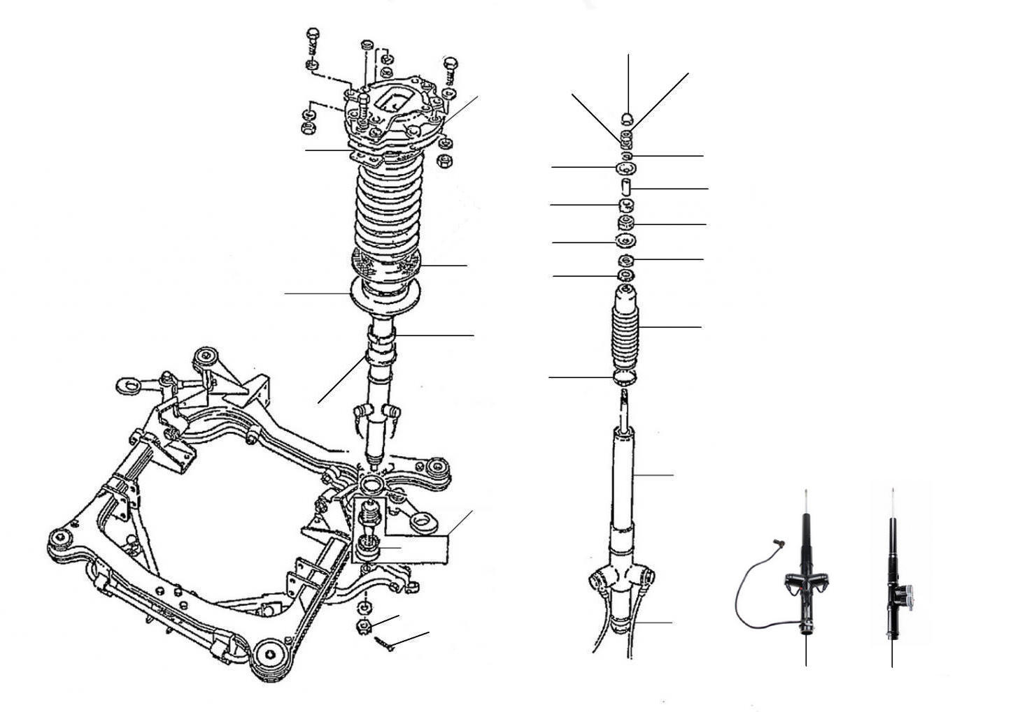 43062 Shock Absorbers & Springs 28001-54089 - VIN 40001 till 54090 (active ride)