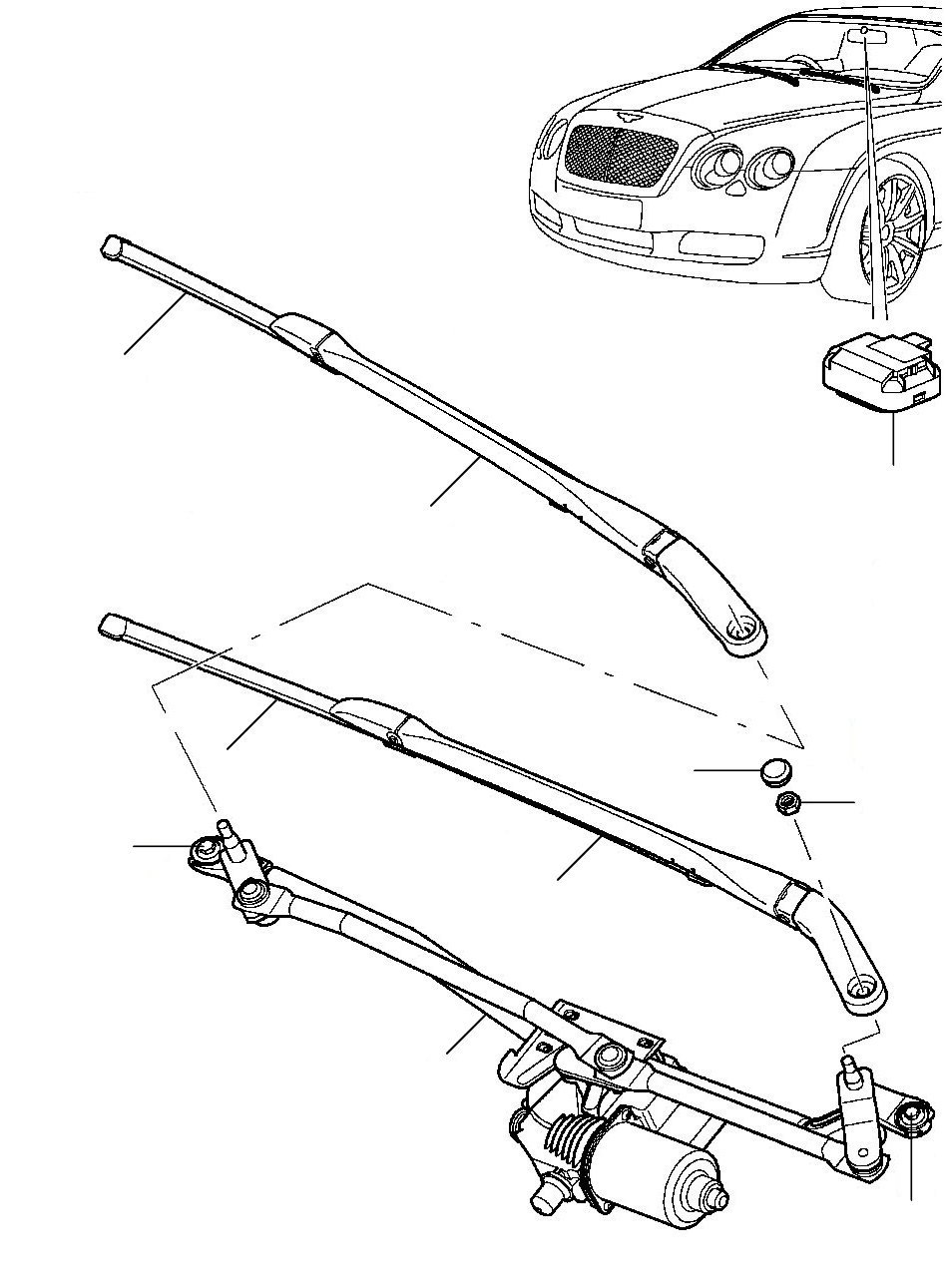 Windscreen wipers flying spur 2009-2013 - 2010 till 2013