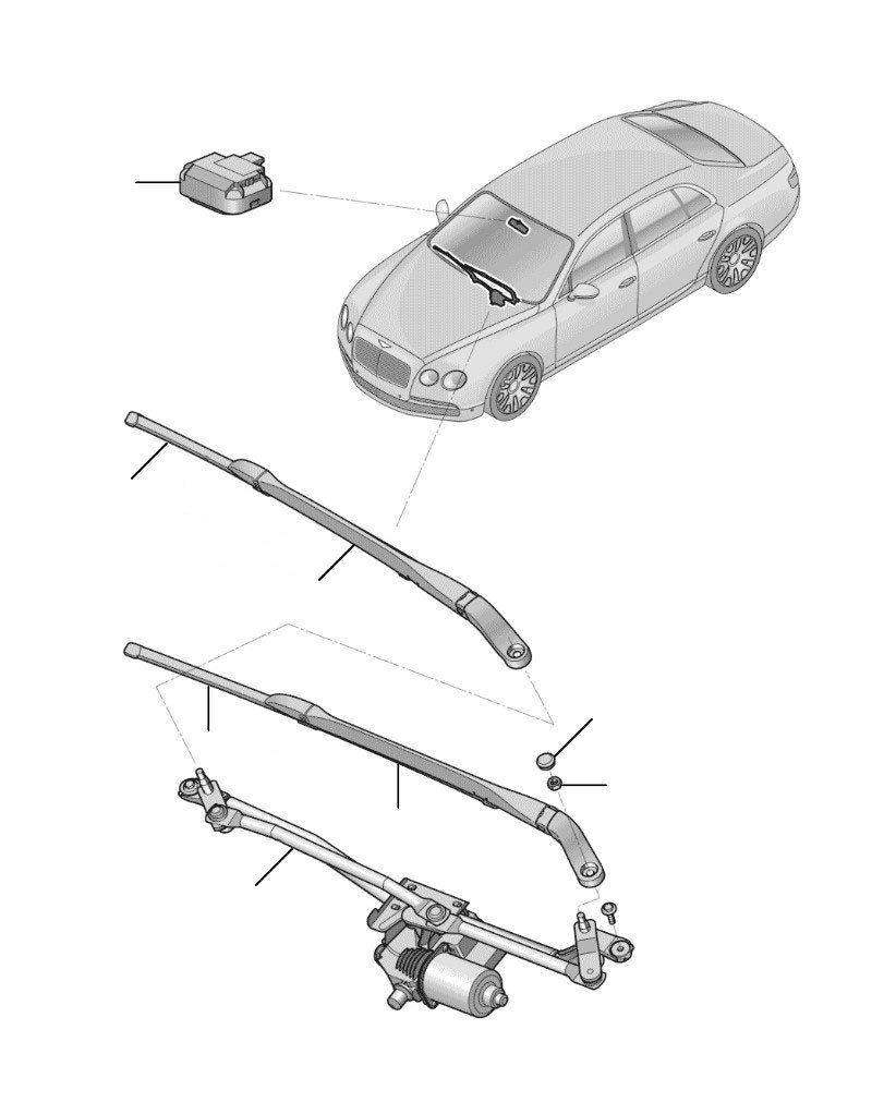 Windscreen wipers flying spur 2014-2019 - 2014 till 2019