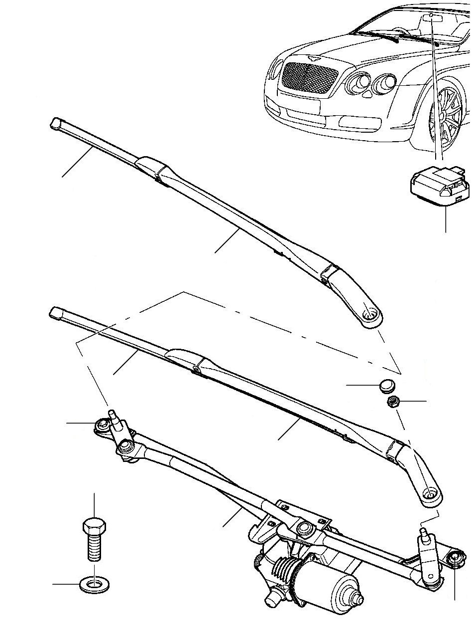 Windscreen wipers flying spur 2005-2008 - 2005 till 2009