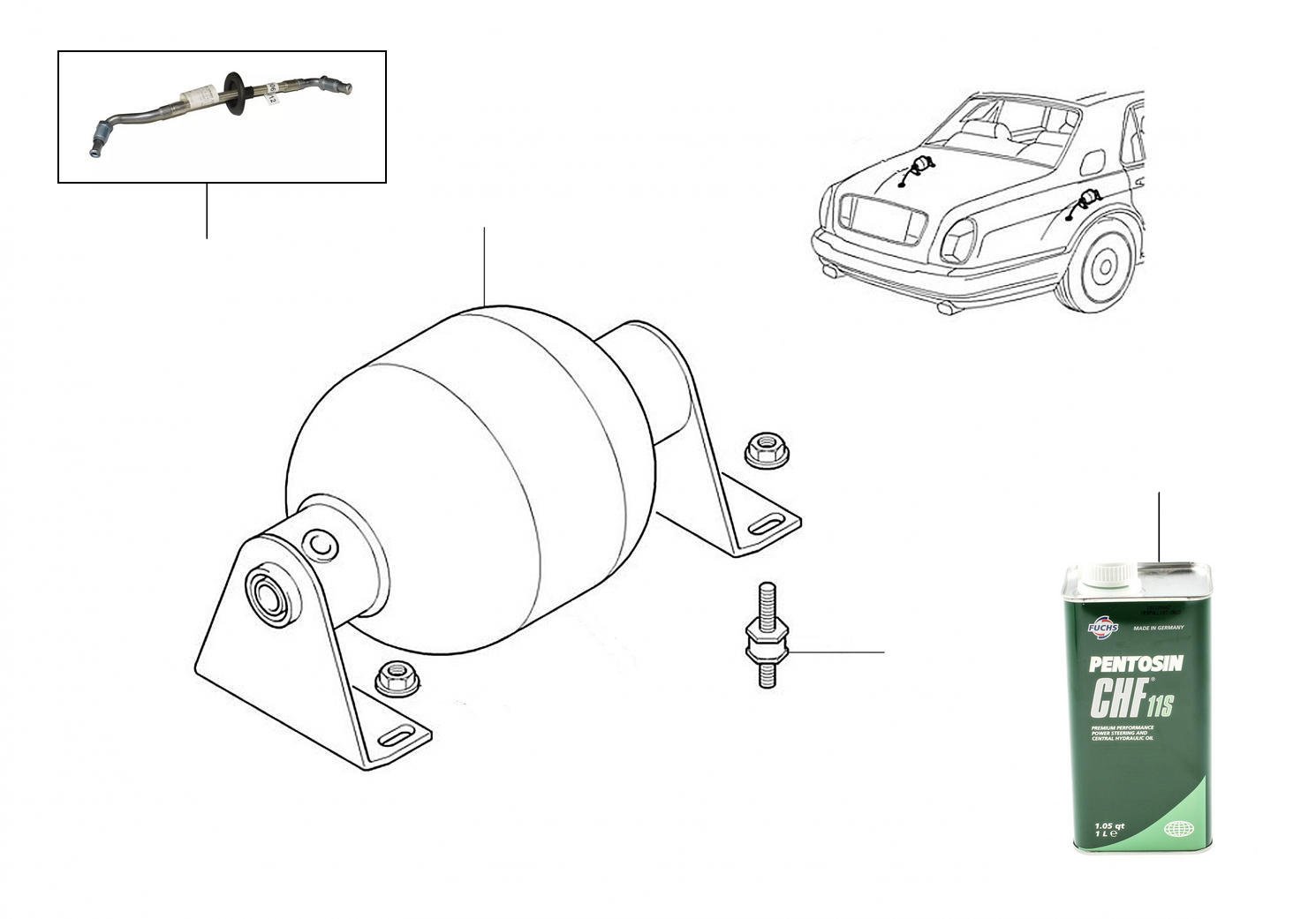 50564 Gas Springs Bentley Arnage RL 19300 onwards+Bentley Arnage T, R & Azure - 2005 till 2009