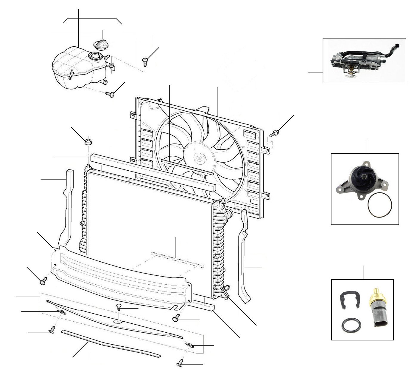Radiator flyiing spur 2009-2013 - 2009 till 2013
