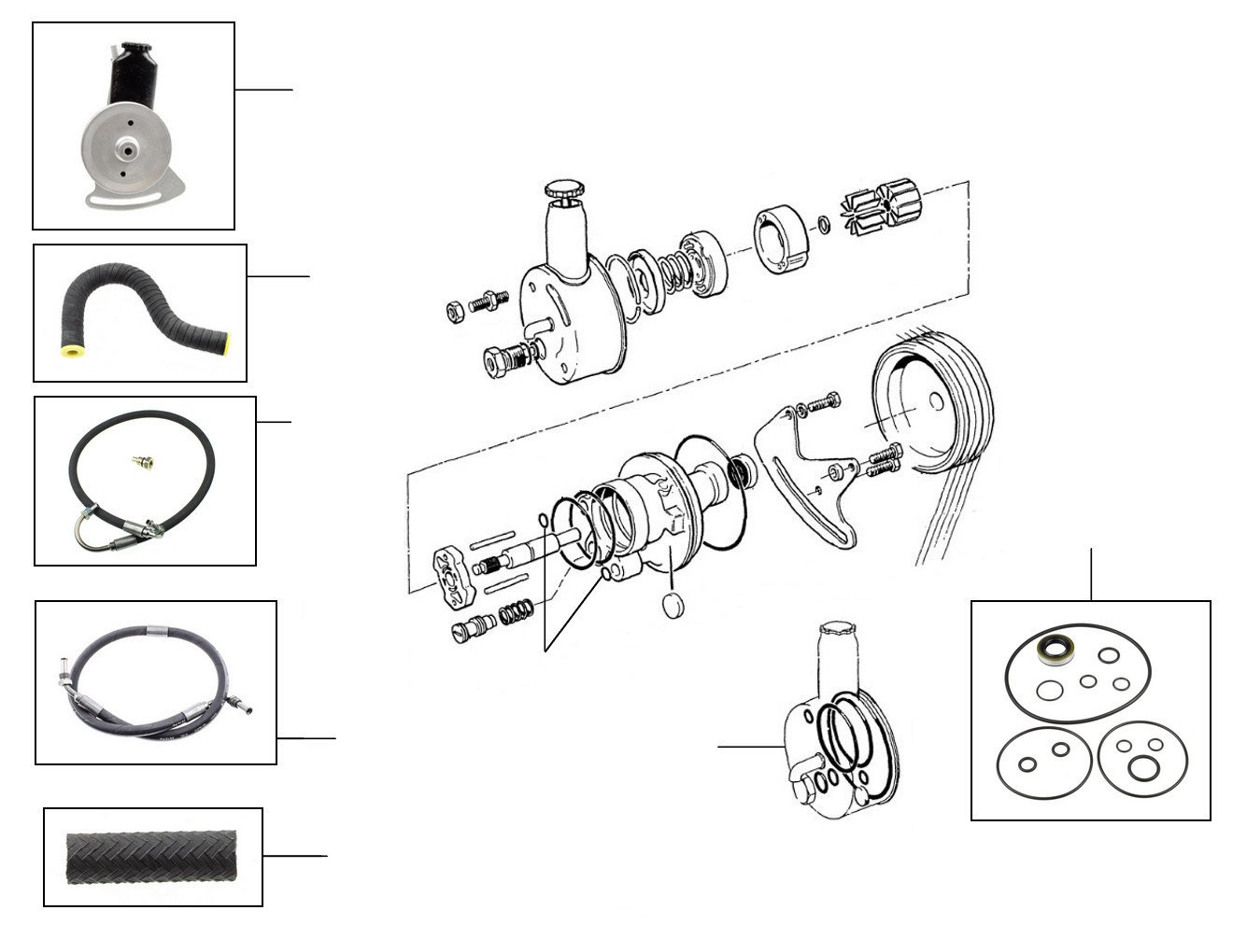 Pumps & hoses 23000-27000 - VIN 23000 till 27000 (Saginaw Pump)