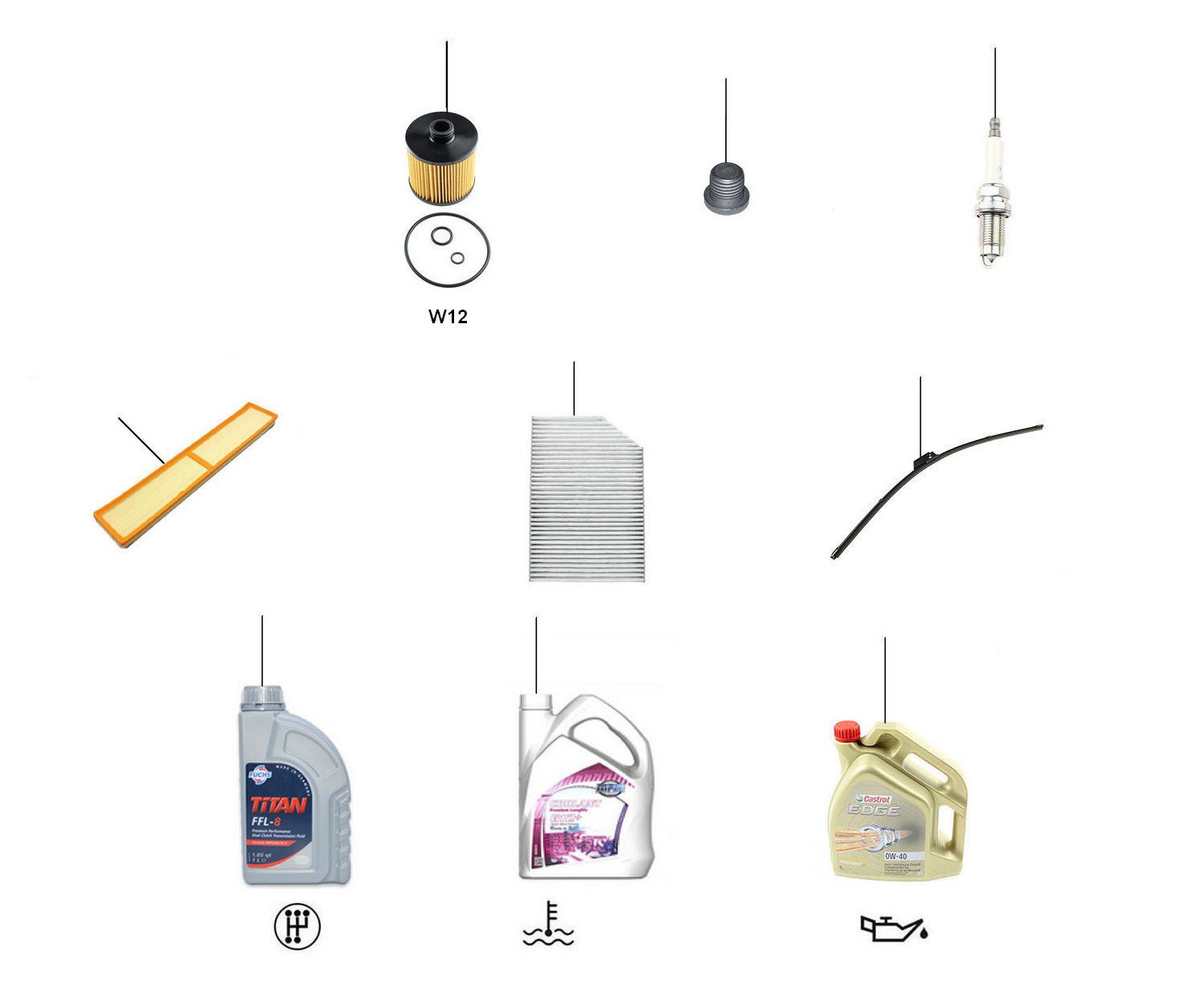 Maintenance & service parts W12 engine GT 2018 onw - GT 2018 onwards, GTC 2019 onwards, Flying Spur 2020 onwards