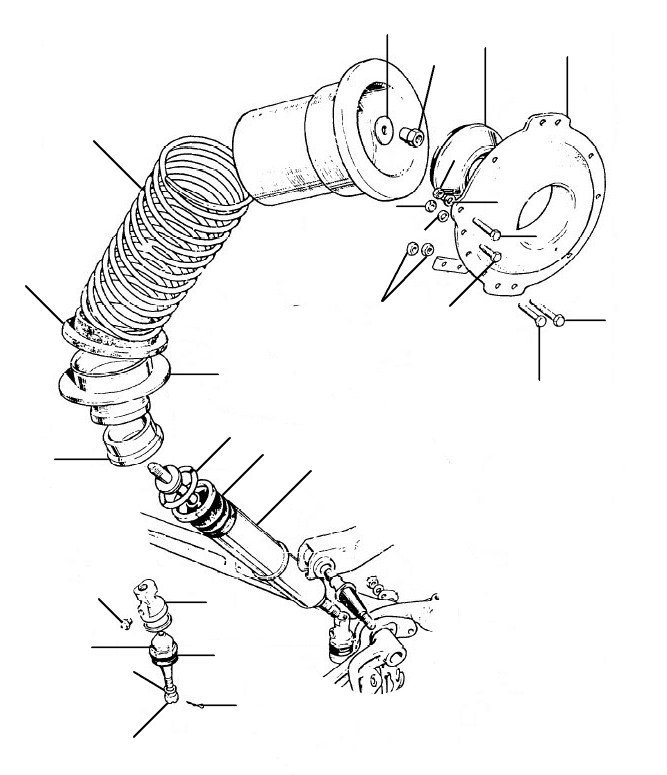 Shock absorber front 65-80 - VIN 01001 till 11465