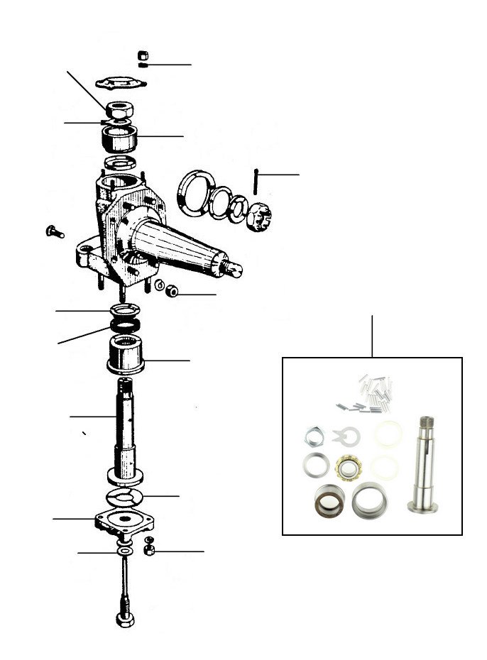 King pin early MKVI - Bentley A till G Series / Rolls-Royce till SCA Series