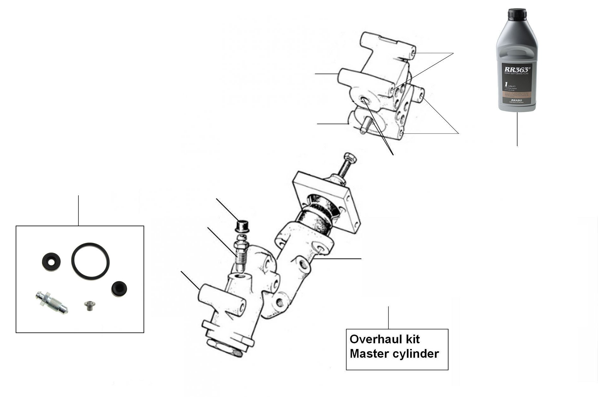30470 Mastercylinders Distribution valves - VIN 01001 till 27000