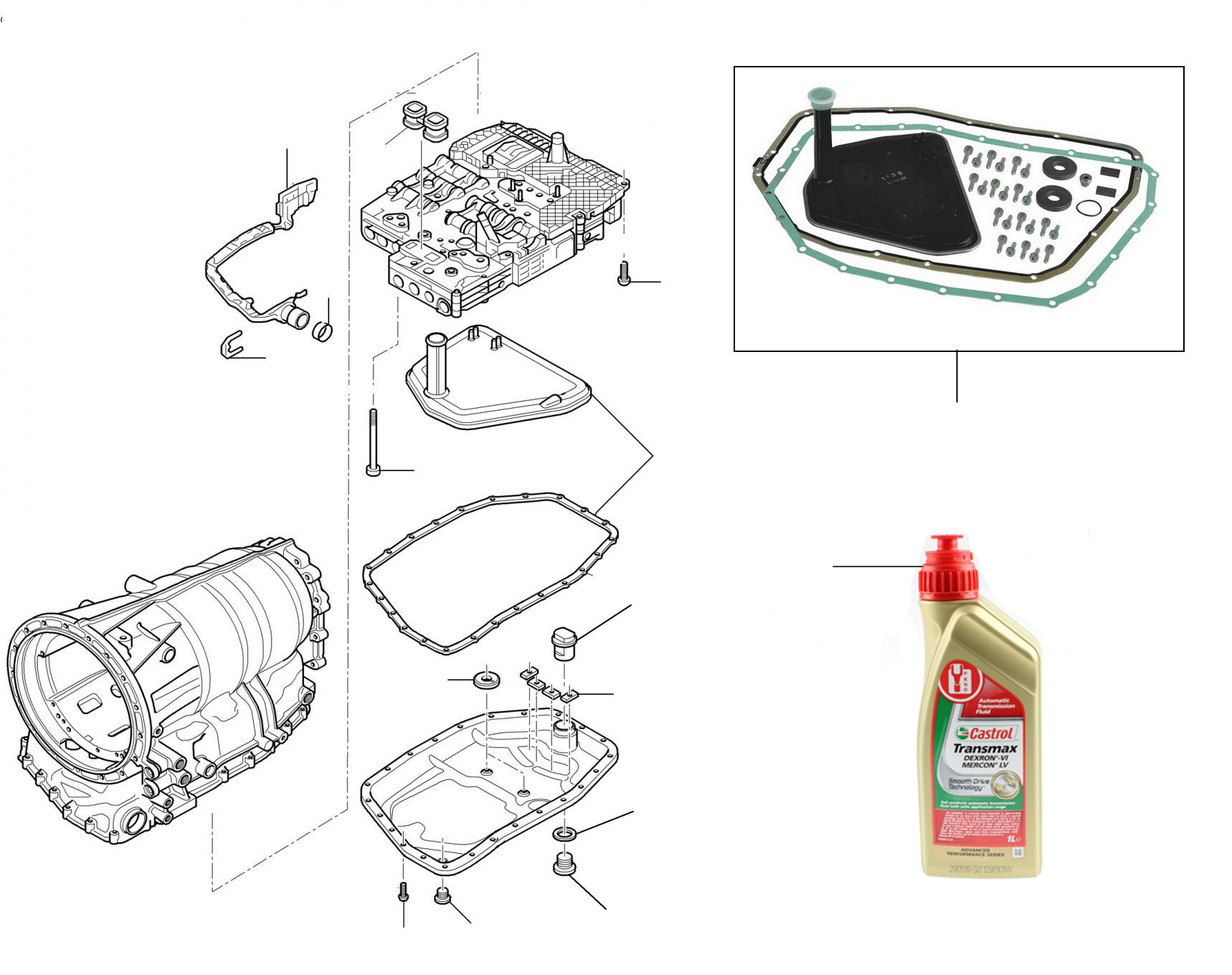 60701 Gearbox filter kit (24 bolt fixing sump) 09E325429-KT24-BR - 2004-2007
