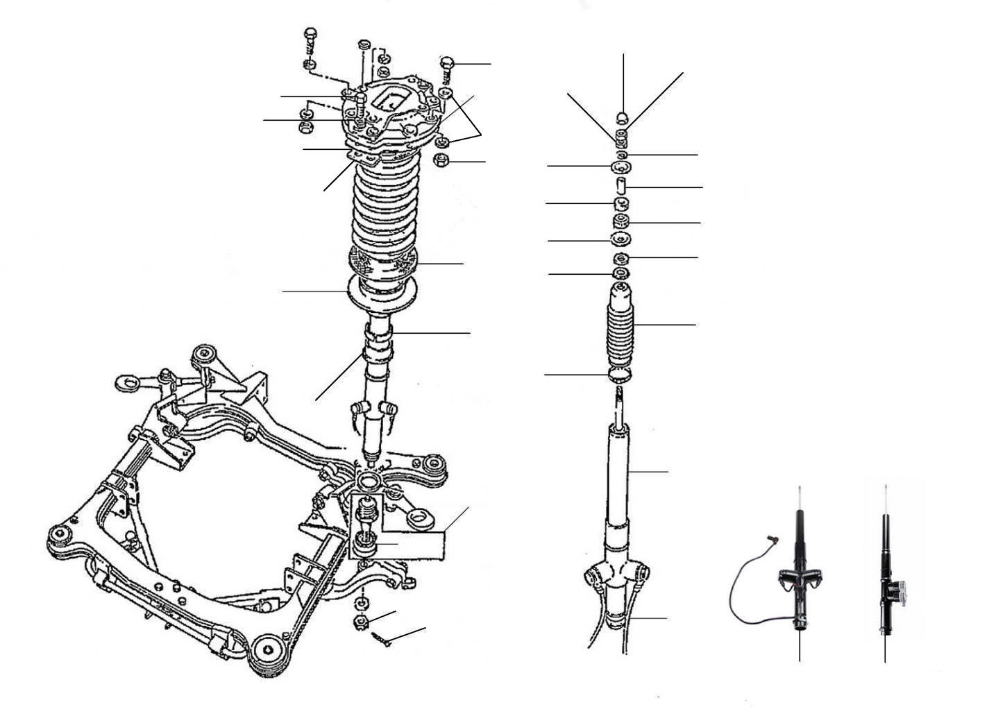 43062 Shock Absorbers & Springs 28001-54089 - VIN 40001 till 54090 (active ride)