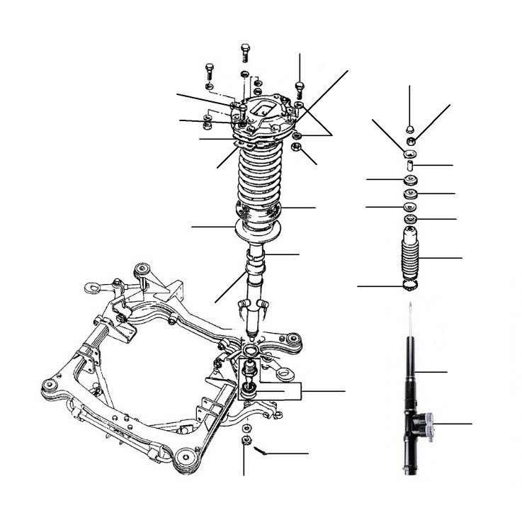 Front suspension shock absorber 1980 VIN 55580 onwards - VIN 55580 onwards (active ride)