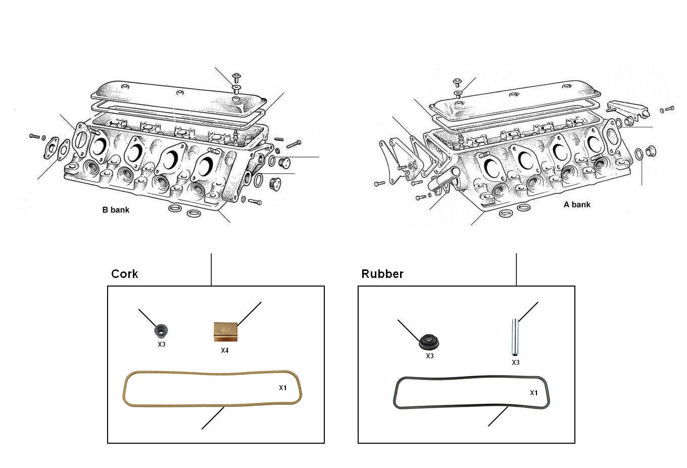 20754-20772 Cylinderhead - Cylinder Head & Rocker Cover Gaskets